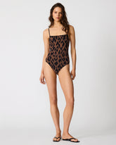 STATIC LEOPARD ONE PIECE SWIMSUIT Low-Back Women's One-Piece Swimsuit | Steve Madden
