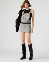 TAMIA Dress Light Grey | Women's Overall Denim Mini Dress | Steve Madden