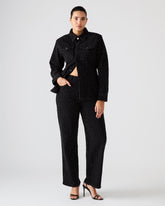AVALINE Crystal Black Straight-Leg Rhinestone Embellished Denim Women's Jeans | Steve Madden
