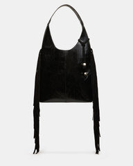 AUTUMN Fringe Bag Black Slouchy Hobo Suede Tote Handbag | Steve Madden