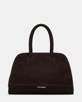 HEIDEE Bag Brown Suede | Women's Shoulder Strap Tote Handbag | Steve Madden