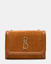 LARISA Woven Tobacco Chain Crossbody Shoulder Strap Handbag | Steve Madden