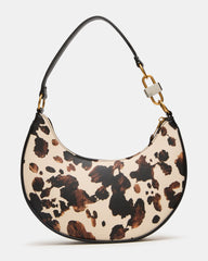 LOHAN Bag Brown Print Structured Hobo Shoulder Handbag | Steve Madden