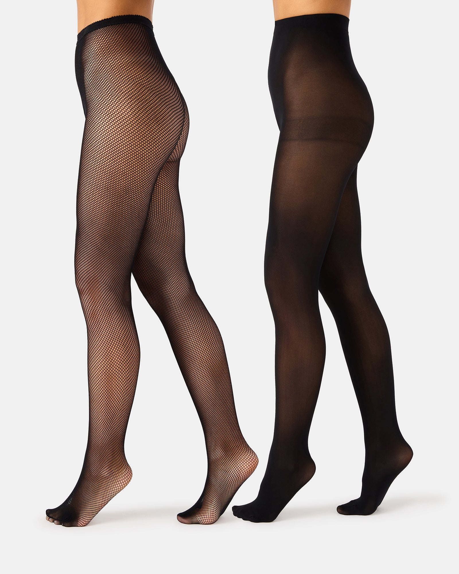 2 PACK MINI FISHNET TIGHT BLACK Women's Footed Sheer Mesh Tights | Steve Madden