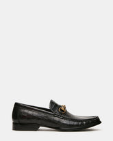 BROOKLYN Black Crocodile Horsebit Slip-On Men's Loafer | Steve Madden