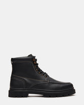 ZECHARIAH Black Lace-Up Lug Men's Ankle Boot | Steve Madden