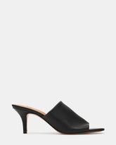 CIERA Black Leather Square-Toe Mule Women's Kitten Heel | Steve Madden