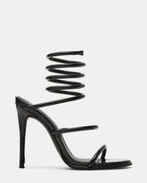 EXOTICA Black Patent Strappy Stiletto Women's Heel | Steve Madden