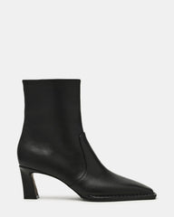 FARE Black Leather Square Toe Women's Ankle Boot | Steve Madden