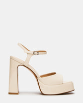 LINADRA Bone Patent Platform Square-Toe Strappy Women's Heel | Steve Madden