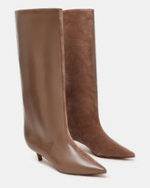 LYSARA Taupe Multi Two-Tone Pointed-Toe Knee-High Women's Boot | Steve Madden