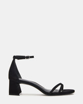 RAE Black Nubuck Strappy Block Heel Women's Sandal | Steve Madden