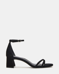 RAE Black Nubuck Strappy Block Heel Women's Sandal | Steve Madden