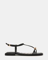 RITZY Woven Black Square-Toe Strappy Women's Sandal | Steve Madden
