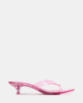 TRACIE Jelly Pink Thong Strap Women's Kitten Heel | Steve Madden