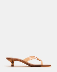 TRACIE Jelly Tan Thong Strap Women's Kitten Heel | Steve Madden