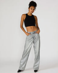 ZO Silver Straight-Leg Metallic Women's Jeans | Steve Madden
