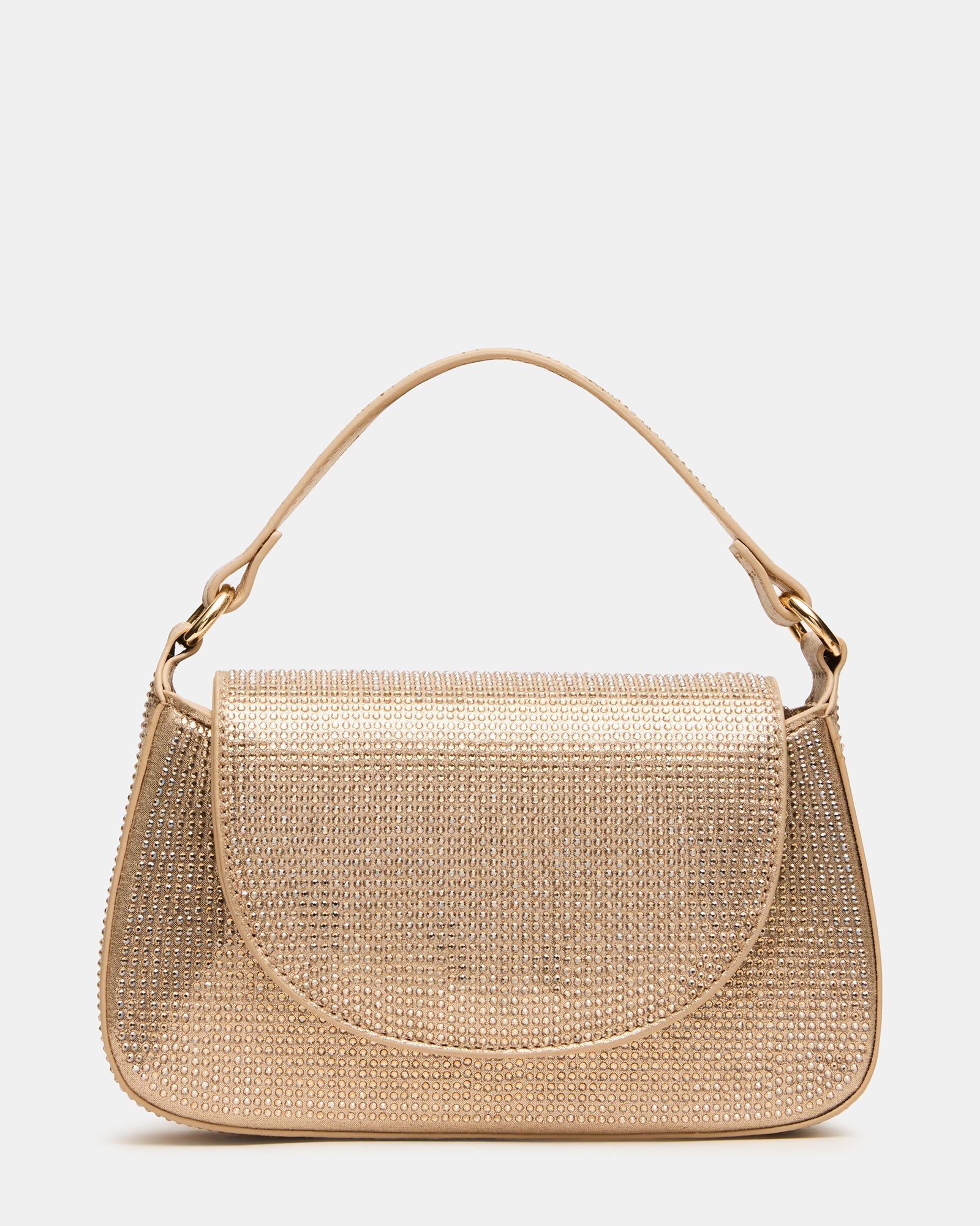 JORDIN Gold Embellished Rhinestones Top-Handle Handbag | Steve Madden