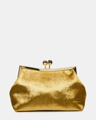 KENZO Gold Kiss-Lock Metal Frame Clutch Handbag | Steve Madden