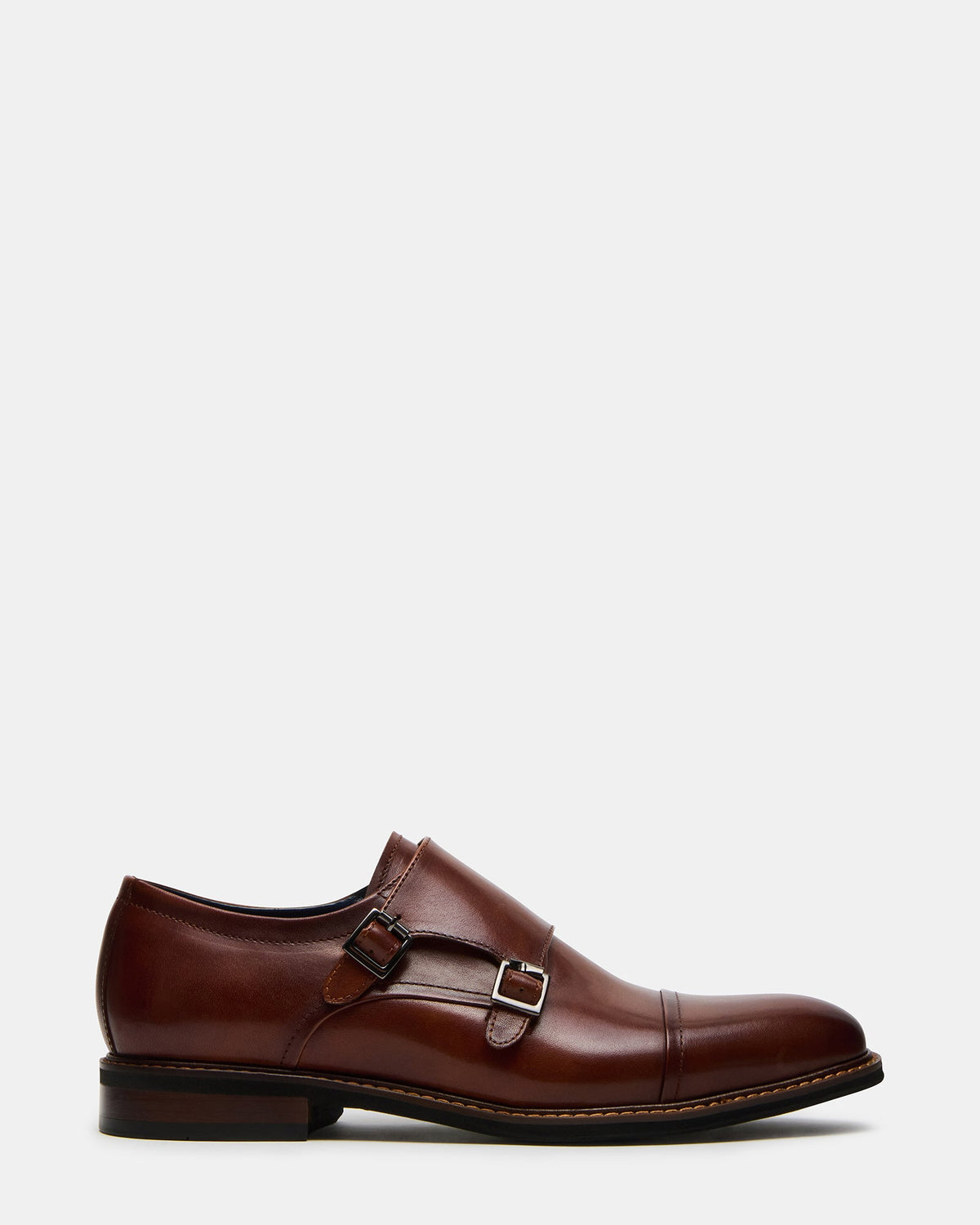 HARAN Tan Leather Men's Buckle Strap Dress Shoe | Steve Madden
