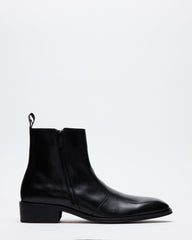 HAYNES Black Leather Men's Ankle Boot | Steve Madden