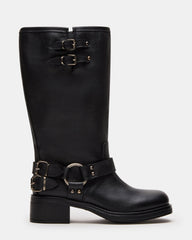 ASTOR Black Leather Wide Calf Knee-High Women's Boot | Steve Madden