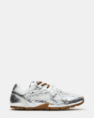 AZIEL Silver Low-Top Lace-Up Women's Sneakers | Steve Madden