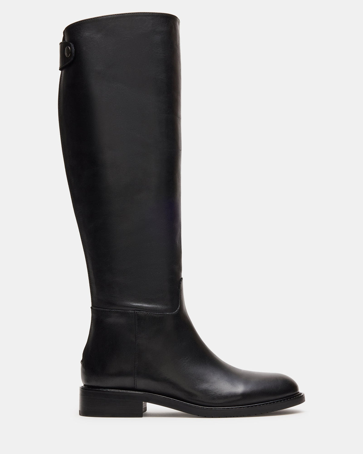 BEREN Black Leather Knee-High Women's Riding Boot | Steve Madden