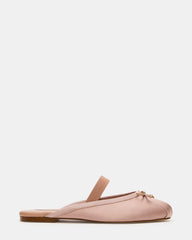 CUTESY Blush Satin Slip-On Ballet Mule Women's Flat | Steve Madden