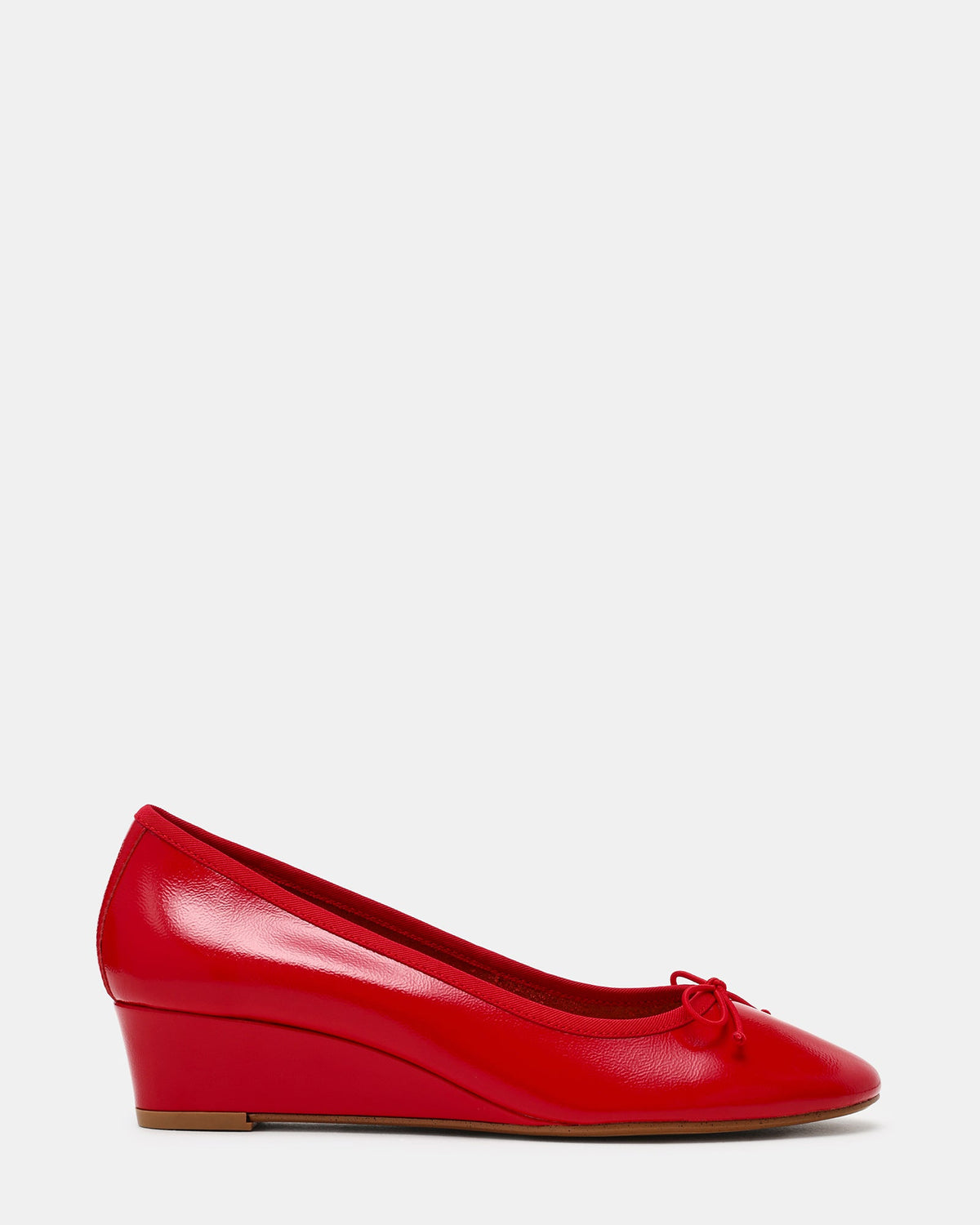 KLUTZY Red Patent Ballet Wedge Bow Round-Toe Women's Heel | Steve Madden