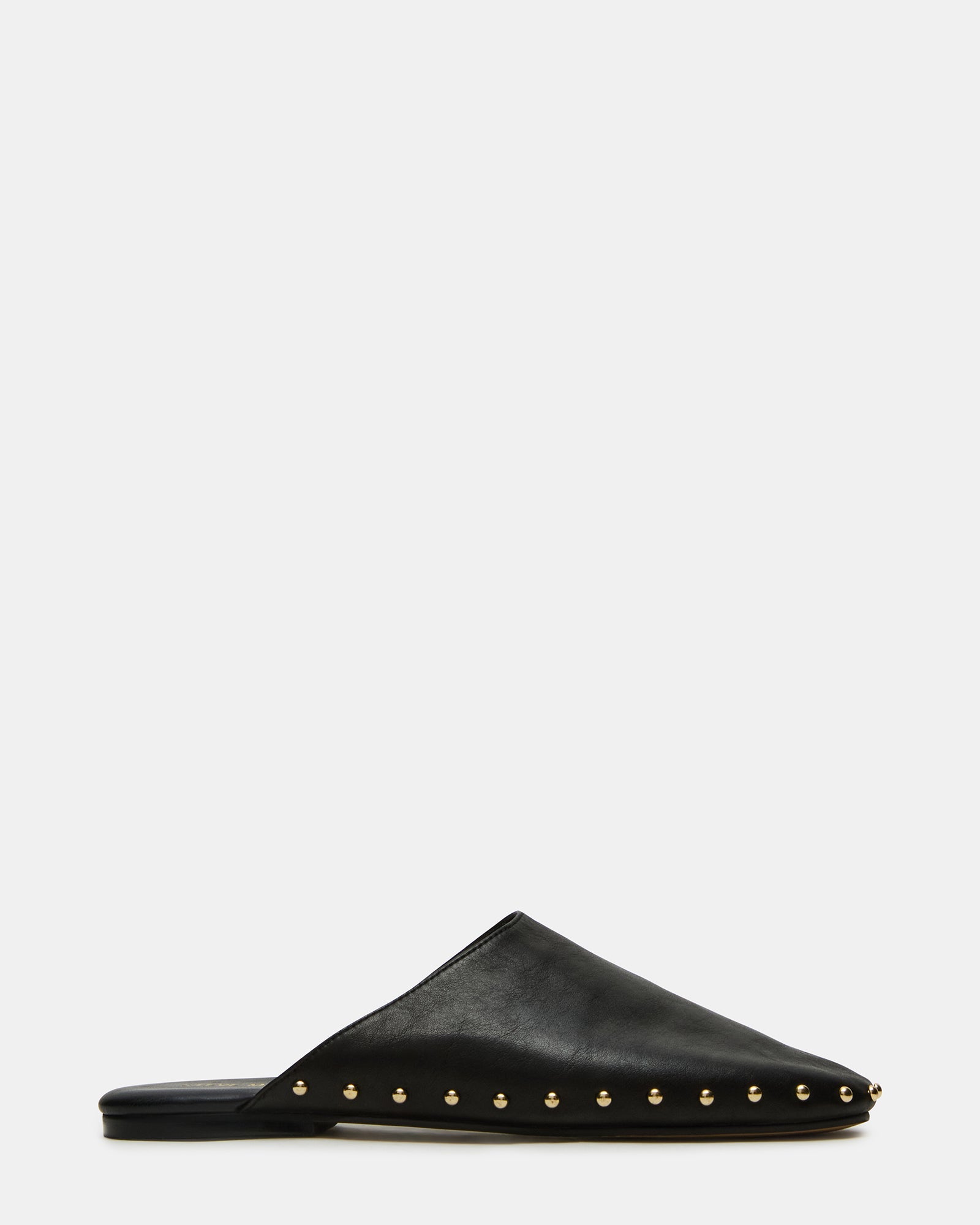 PEARSON Black Leather Rounded-Toe Slip-On Women's Flat | Steve Madden