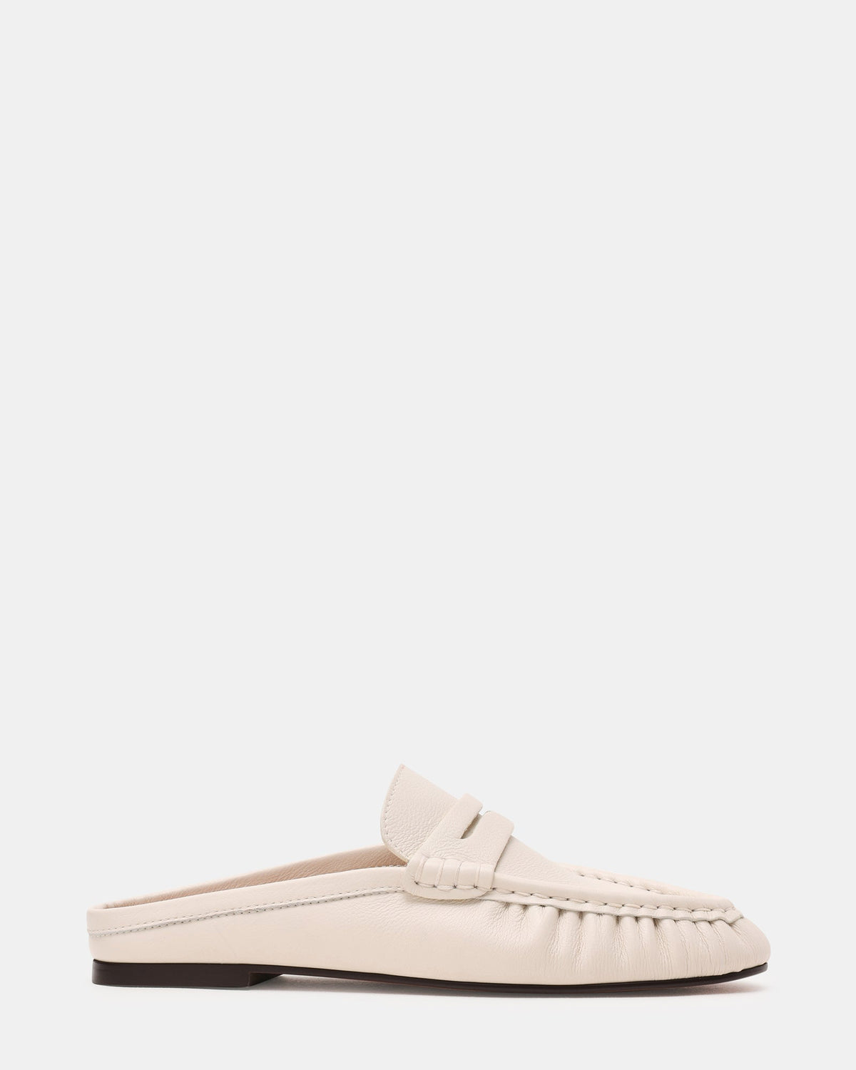 RAFE White Leather Slip-On Mule Women's Loafer | Steve Madden