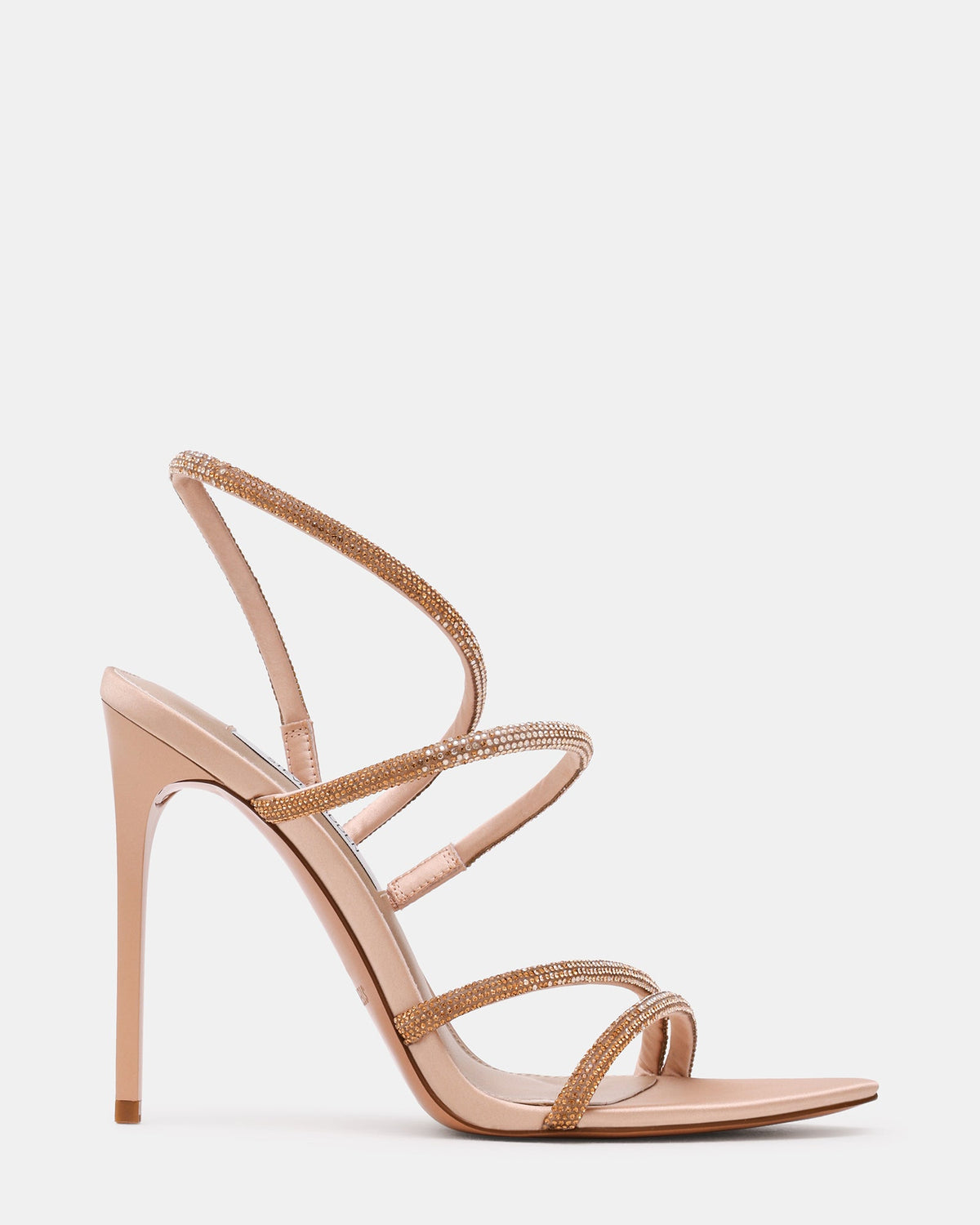 SYLO Champagne Rhinestones Embellished Strappy Women's Stiletto Heel | Steve Madden