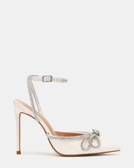 VIABLE Off-White Women's Rhinestone-Embellished Stilettos | Steve Madden